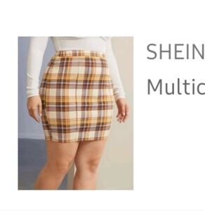 SHEIN Plaid Mini Skirt
